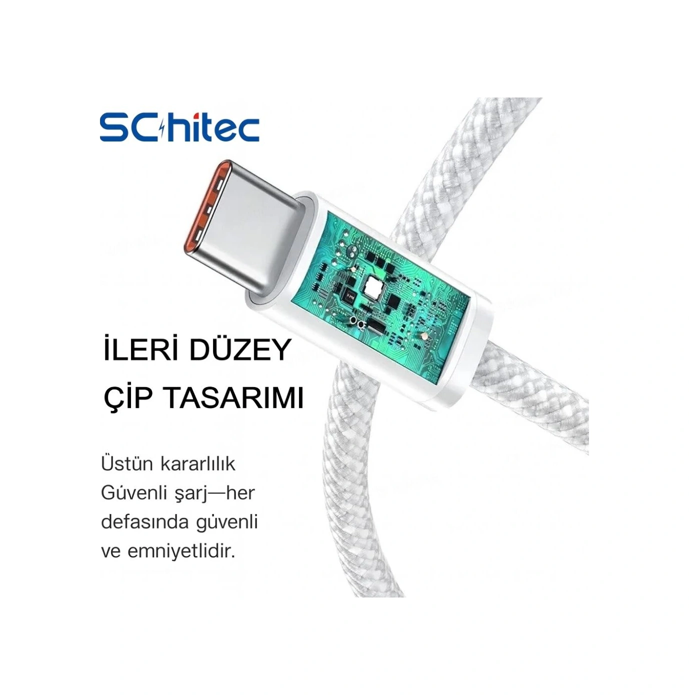 Schitec 3 Paket 6a 60w Type-c To Type-c Örgülü Hızlı Data Ve Şarj Kablosu 1 Metre K291