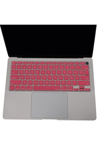 Apple Uyumlu Macbook Air 13 Klavye Koruyucu A2337 A2179 Türkçe Baskılı Us İngilizce Enter Ultra İnce Silikon Pembe