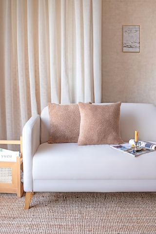 Teddy Puffy Kırlent Kılıfı 2'li Bej