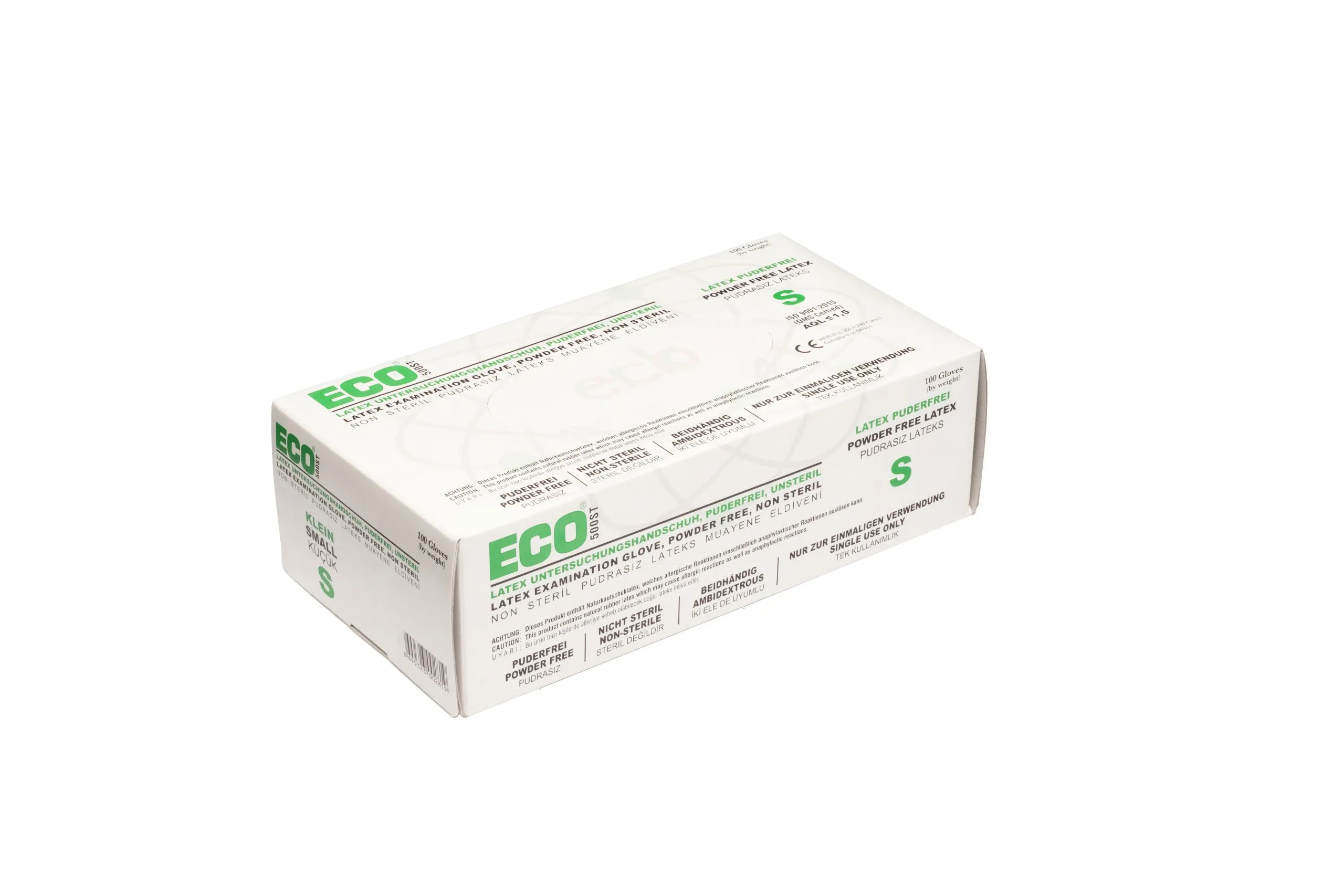 Eco Pudrasız Lateks Muayene Eldiveni Small S 100'lü