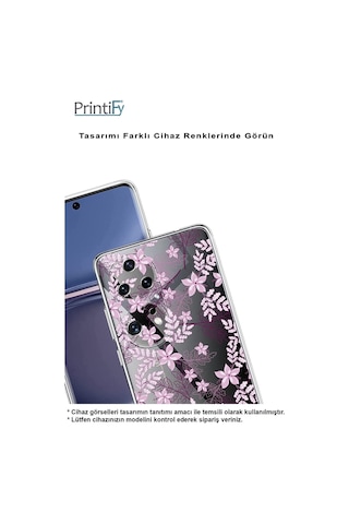 Huawei Y6 Pro 2019 Kamera Korumalı Kapak Floral Pudra Tasarımlı Şeffaf Kılıf