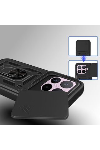 Maks Technology Mi 17t Kılıf Magnetik Standlı Kamera Korumalı Mkst Sürgülü Vega Kapak - Mavi