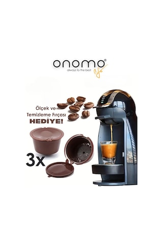 Dolce Gusto Uyumlu Kahve Kapsülü 3 Adet Yeniden Kullanılabilir Kahverengi