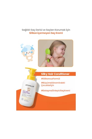 Çocuklar İçin Dolaşma Önleyici Nemlendirici Saç Kremi Atopalm Silky Hair Conditioner Kids