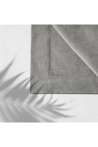 Kadife Dokulu Masa Örtüsü Açık Gri-22