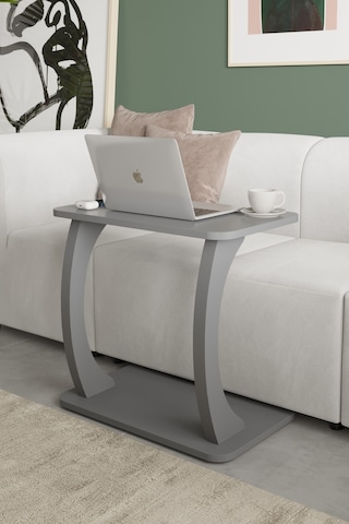 Desk Çalışma Sehpası, Laptop Sehpası, Çift Ayaklı Geniş Yüzey Antrasit Gri