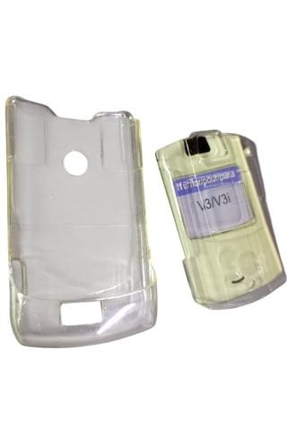 Motorola V3 İ Uyumlu Telefon Koruyucu Şeffaf Mika Kapak -
