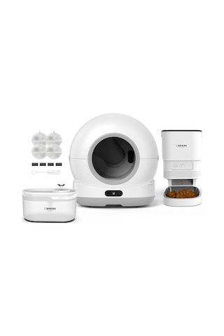 Xenon Smart Akıllı Kameralı Kedi Tuvaleti, Mama Kabı Ve Su Pınarı 4'lü Pet Ürünleri Seti