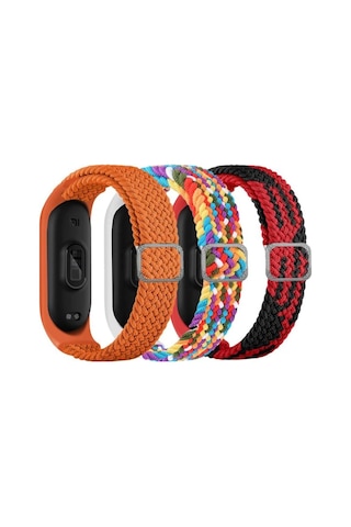 Xiaomi Mi Band 3 4 5 6 Kordon Tokalı Örgü Loop Kayış Bileklik