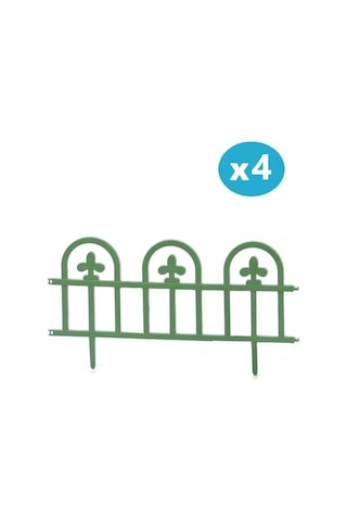 Omnipazar Sy-5992 Estate Plastik Bahçe Çiti 60x32 Cm 4'lü Set Yeşil