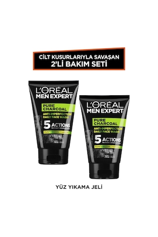 L'Oréal Paris Men Expert Pure Charcoal Yüz Yıkama Jeli 2 x 100 ML