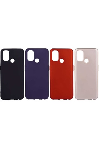 Noktaks - One Plus Uyumlu One Plus Nord N100 - Kılıf Mat Renkli Esnek Premier Silikon Kapak - Siyah