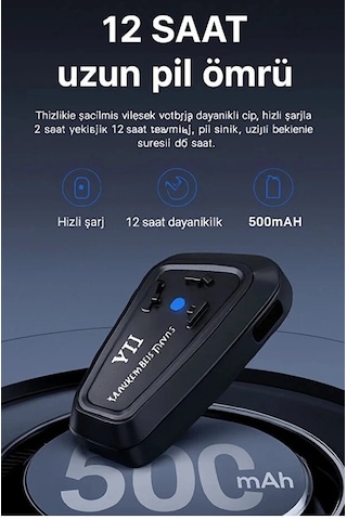 Y11 Kulaklık Mikrofonlu Motosiklet Kulaklığı İntercom 5.3