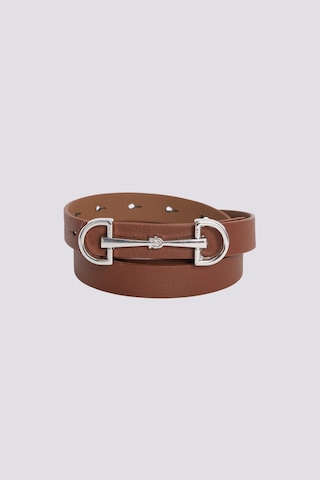 Tudors Kadın Modern Gümüş Renk Metal Tokalı 110 Cm Standart Beden Taba Kadın Kemer -51470
