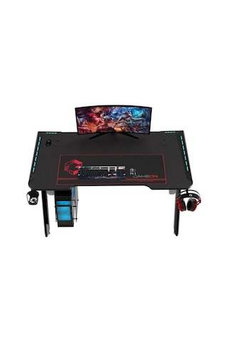 Hawksbill Serisi Rgb Akıcı Işıklı Oyun Masası Boyut: 120-60-72 Cm , 800 300 3 Mm - Fare Altlığı , Siyah