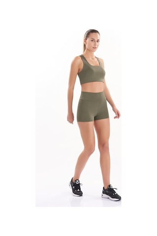Josejuan Kadın Mini Spor Şort Tayt Yüksek Bel Sıkılaştırıcı 7400-haki Haki