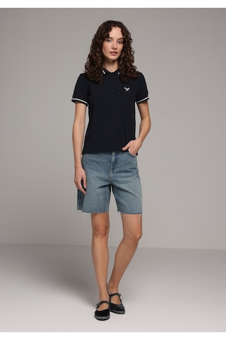 Colin's Colins Regular Fit Polo Yaka Nakışlı Kadın Lacivert Kısa Kol Tişört Cl1080075 Q1.v2 Nav
