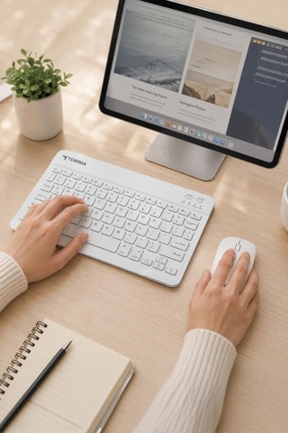 Özel Üretim Teknoloji Bilgisayar Ofis Kablosuz Klavye Mouse Seti Tmk04 Beyaz Diğer