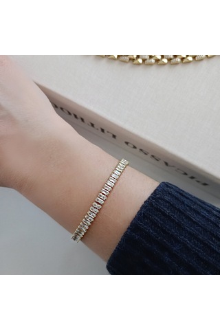 Lente Aksesuar Gold Full Baget Zirkon Taşlı Lüks Su Yolu Bileklik - 14k Altın Kaplama Xuping Altın