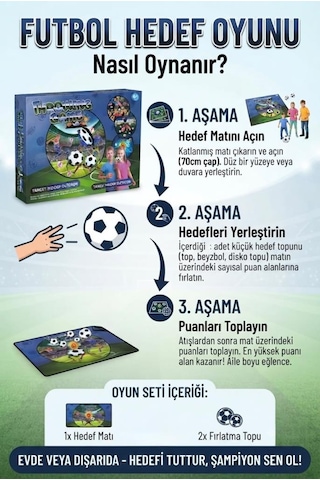 Profesyonel Futbol Hedef Matı 7 Hedefli Taşınabilir Skor Oyunu Adet Mini Top Dahil Oyun Seti