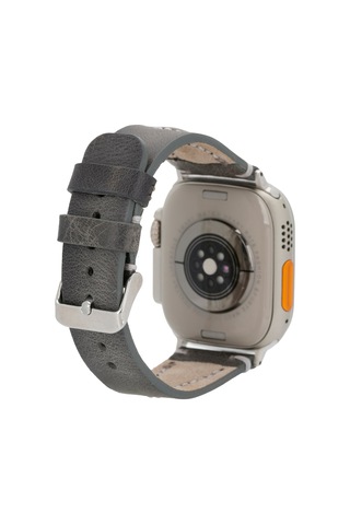 Bloomstrap Avilla Ash Gray Deri iOS Watch Uyumlu Kayışı-44/45/46/49mm