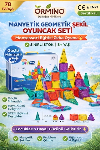 Ormino-mini Manyetik Blok Seti 78 Parça