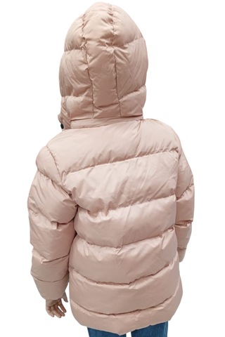 Kız Çocuk Kapüşonu Çıkabilen Fermuar Kapamalı Beli İp Bağlamalı İçi Peluş Astarlı Pembe Mont Pembe