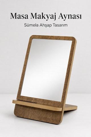 Kedievi Masa Makyaj Aynası (Sümela) Kahverengi