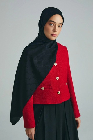Maisa Neda Pamuk İpek Şal 70 190 Cm - Siyah 3148