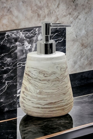 Mermer Desenli Beton Sıvı Sabunluk Mutfak Tuvalet Banyo Sabunluk Gri