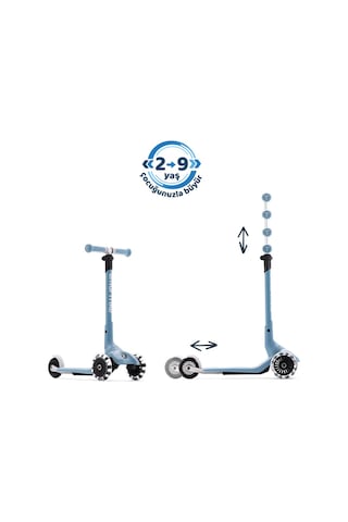 Smartrike Xtend Mini+ 2 Aşamalı Büyüyen Çocuk Scooter 2-9 Yaş Katlanabilir Led Tekerlekli Ocean Blue
