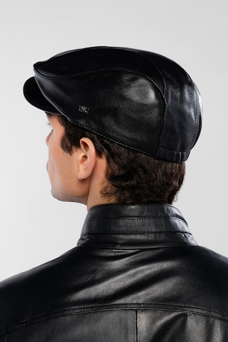 Tamer Tanca Erkek Hakiki Deri Siyah Deri London Şapka 524 1134-1 Spk Y25 Sıyah Dr Siyah
