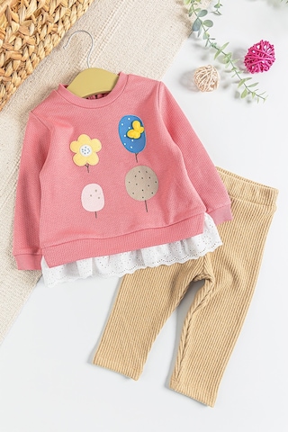 Güpür Detaylı 2'li Kız Bebek Takım 001