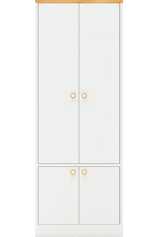 Floradesign Niva Çok Amaçlı Dolap / Kapaklı Ve 7 Raflı Dolap /meşe - Beyaz Meşe - Beyaz