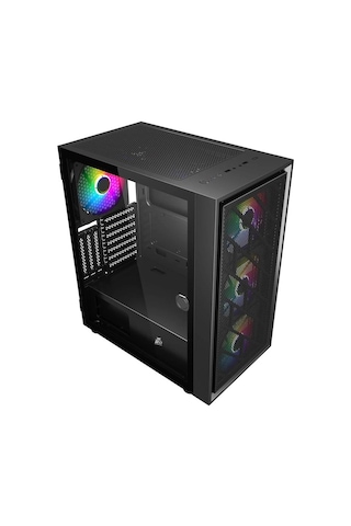 1st Player Ar7 Siyah 650w 80+ Argb 4x12cm Fan Temperli Cam Mesh Usb 3.0 Atx Kasa