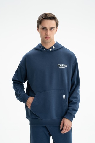 AR-MA Arma Erkek Oversize Kanguru Cepli Şardonsuz 3 İplik Kapşonlu Sweatshirt 001