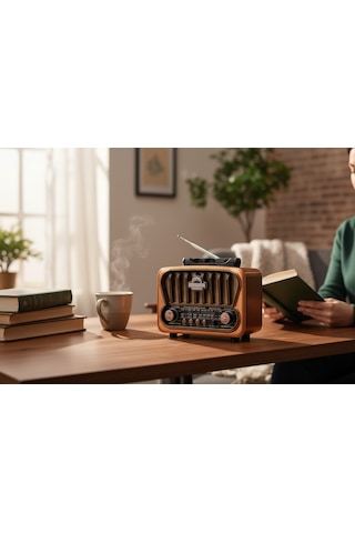Rt-826 Güneş Panelli Nostalji Radyo,eskitme Görünüm Trend Nostaljik Radyo