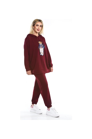 Monox Kadın Oys Paça Lastikli Modal Takım Bordo