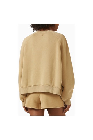Represent Initial V Notch Sweater, Pamuklu Fleece, Minimalist Ve Lüks Günlük Sweater Açık Kahverengi