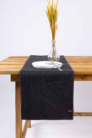 Solen Keten Görünümlü Siyah Leke Tutmaz Runner 35 X 120 CM