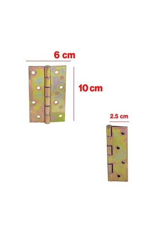 Metal Yaprak Menteşe 2 Adet Prinç Sarı No:4 Mobilya Pencere Kapı Dolap Pvc Menteşesi İki Kanatlı Diğer