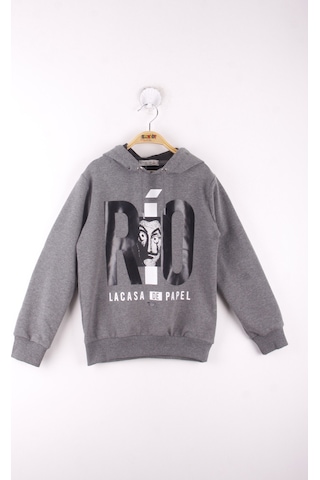 Toontoy Kids Toontoy Erkek Çocuk La Casa Baskılı Sweatshirt Antrasit Melanj
