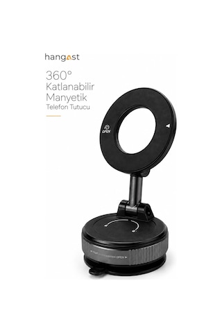 Manyetik Telefon Tutucu Vakumlu 360 Dönebilen Katlanabilir Masa, Araç Ve Cam Uyumlu Telefon Standı Siyah Manyetik Telefon Tutucu Vakumlu 360 Dönebilen Katlanabilir Masa, Araç Ve Cam Uyumlu Telefon Standı Siyah