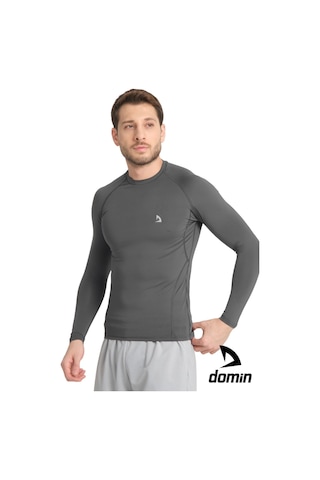 Hnc Sport Erkek Uzun Kol Antrasite Fit Compression Spor Body Tshirt Antrasit