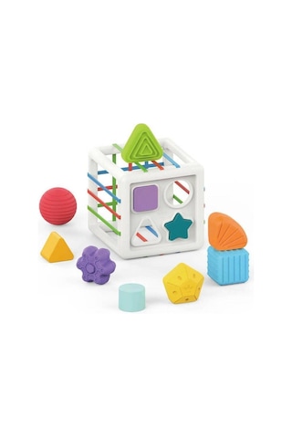 Montessori Şekil Eşleştirme Küpü - Geometrik Bloklu Eğitici Oyuncak