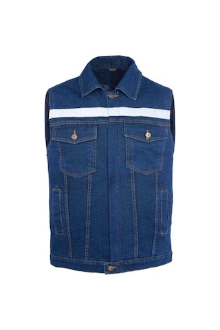 Myform Sona Denim 9128 Kot İş Yeleği Lacivert Mavi