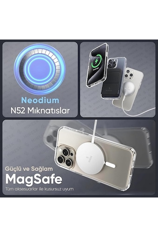Abatech Apple Uyumlu iPhone 11 Promax Magsafe Telefon Kılıfı Şeffaf