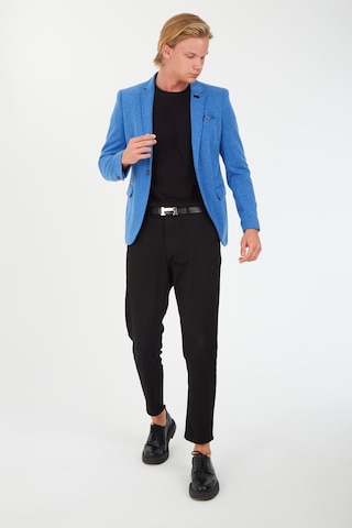 Sposo 5106 Dar Kalıp Yarım Astarlı İndigo Erkek Blazer Ceket Mavi