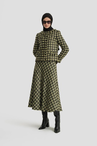 Armine Simli Tüvit Ceket 24k5719 Yeşil Yeşil