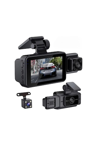 Blic Blm-90 Araç Kamerası 3'' Ekran + Ses + Fullhd + Üç Kamera